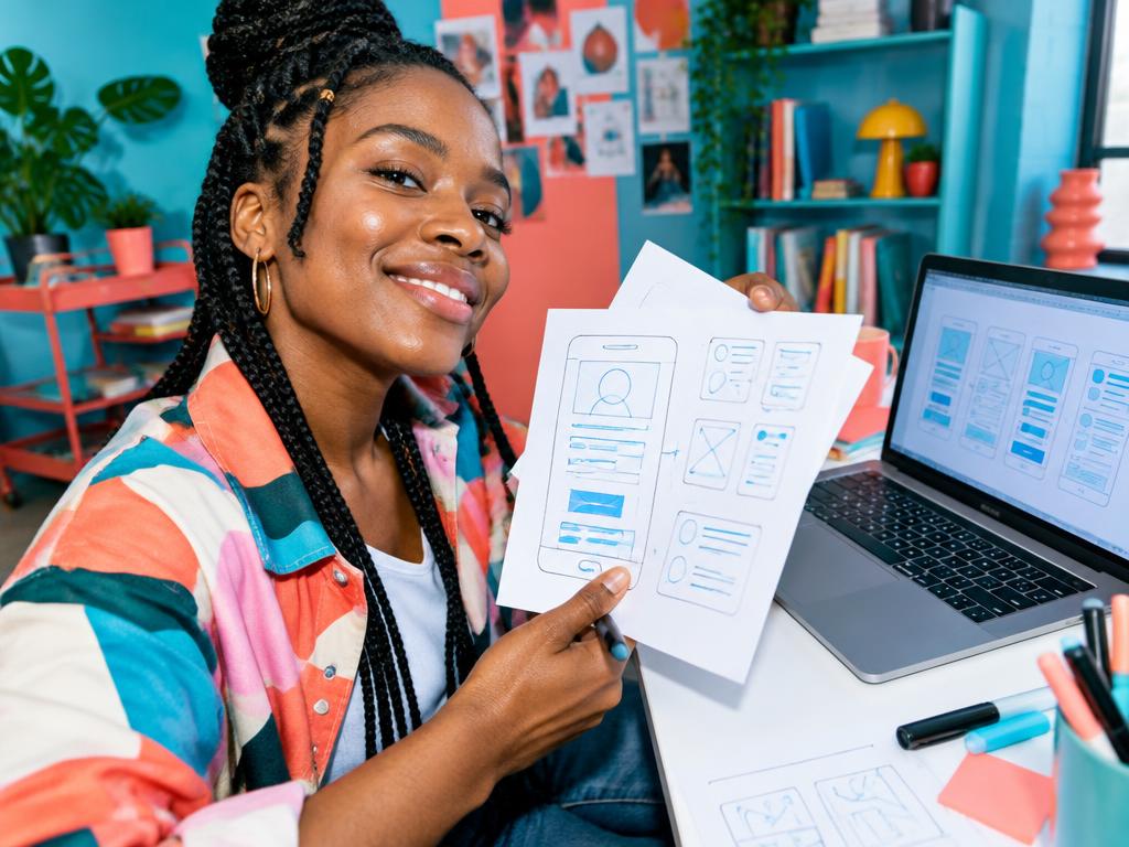 African learners studying UI/UX Design